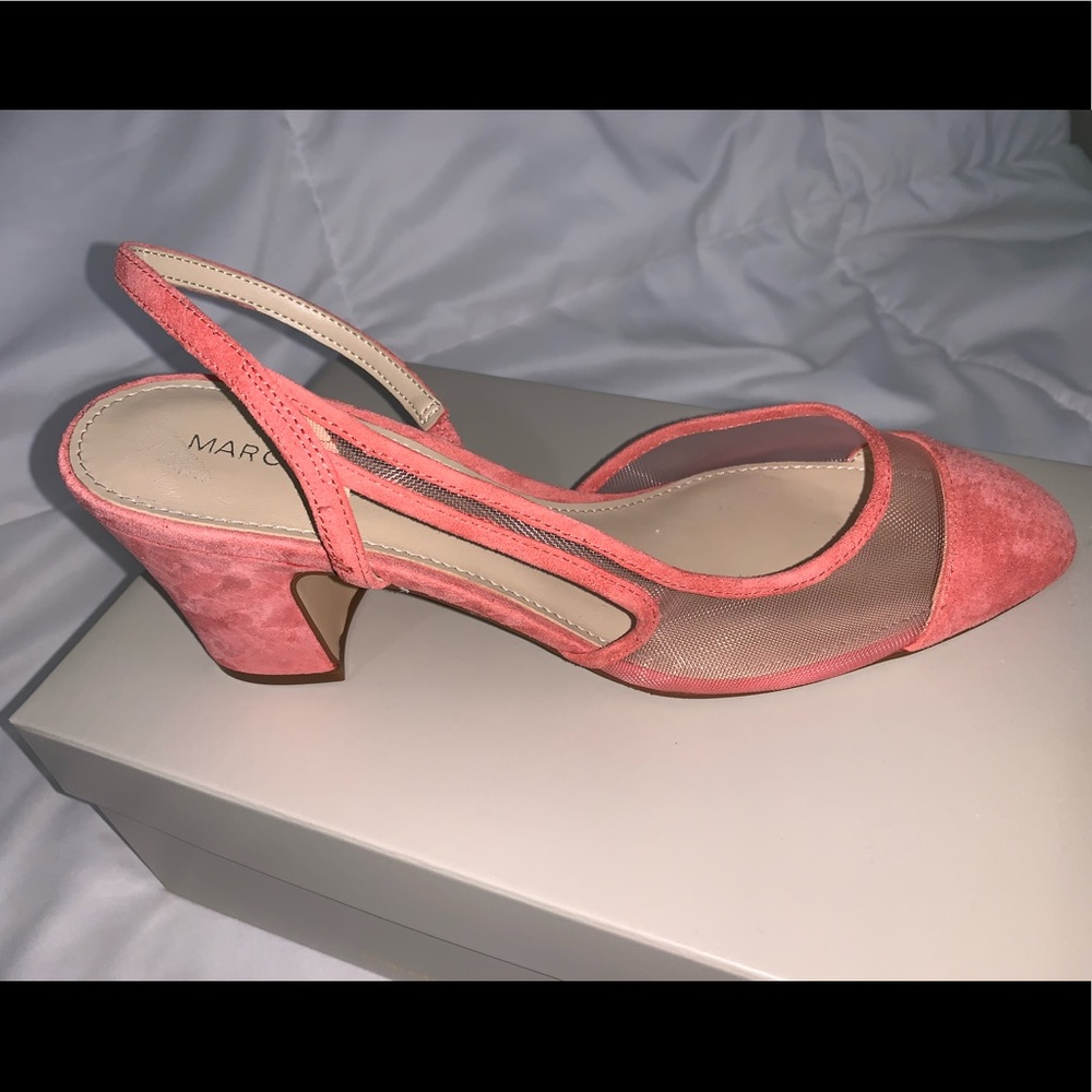 Marc Fisher Orange Multi Suede Heels